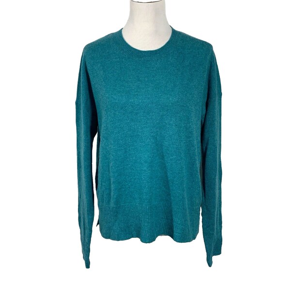 MAGASCHONI 100% Cashmere Sweater Womens Size L Teal Green Relaxed NWT - Picture 1 of 7